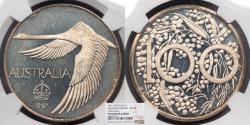 World Coins - AUSTRALIA Elizabeth II 1967 Pattern Dollar NGC PF-64 UCAM