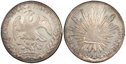 World Coins - MEXICO Republic 1840-Mo ML 8 Reales AU/UNC