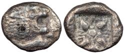 Ancient Coins - Ionia Miletos ca. late 6th-early 5th Century B.C. Obol (or diobol) VF