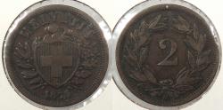 World Coins - SWITZERLAND 1875-B 2 Rappen