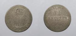 World Coins - GERMAN STATES: Wurttemberg 1818/7 Overdate 6 Kreuzer