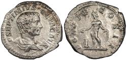 Ancient Coins - Geta, as Caesar 209-212 A.D. Denarius Rome Mint Good VF