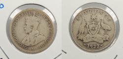 World Coins - AUSTRALIA: 1922 George V Sixpence