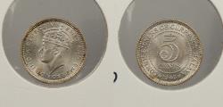 World Coins - MALAYA: 1945 George VI 5 Cents