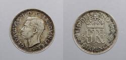 World Coins - GREAT BRITAIN: 1944 George VI Sixpence (6 pence)