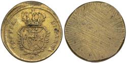 World Coins - ITALIAN STATES Parma ND (1687-1797) Brass Coin weight for Doppia di Parma EF