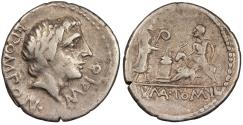 Ancient Coins - L. Pomponius Molo 97 B.C. Denarius Rome Mint VF