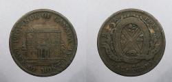 World Coins - CANADA: Lower Canada 1844 Frontview Halfpenny Token