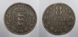 World Coins - GUERNSEY: 1889-H 8 Doubles