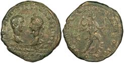 Ancient Coins - Moesia Inferior Marcianopolis Macrinus and Diadumenian 217-218 A.D. Pentassarion VF