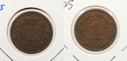 World Coins - GERMANY: 1892-D Pfennig