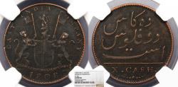 World Coins - INDIA Madras Presidency Victoria 1808 10 Cash NGC Genuine
