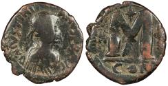 Ancient Coins - Justinian I 527-565 A.D. Follis (40 Nummi) Constantinople Mint Fine