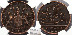 World Coins - INDIA Madras Presidency Victoria 1808 10 Cash NGC Genuine