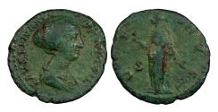 Ancient Coins - Faustina II, wife of Marcus Aurelius 146-175 A.D. Dupondius or As Rome Mint Near VF