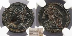 Ancient Coins - Time of Constantine I 307-337 A.D. Follis Trier Mint NGC EF