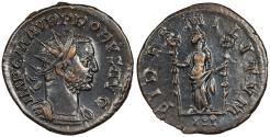 Ancient Coins - Probus 276-282 A.D. Antoninianus Lugdunum Mint Near EF