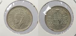 World Coins - INDIA: 1945(b) George VI 1/4 Rupee