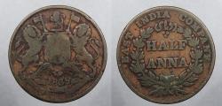 World Coins - INDIA: British Colonial 1835 (b) 30.5 mm 1/2 Anna