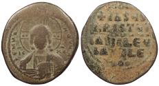 Ancient Coins - Anonymous, attributed to the joint reign of Basil II and Constantine VIII 976-1025 A.D. Follis Constantinople Mint Good Fine