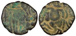 Ancient Coins - Peninsular India Imperial Cholas of Tanjore Raja Raja I 985-1014 A.D. Kahavanu Fine