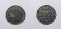 World Coins - CANADA: 1886 Small '6' Victoria 10 Cents
