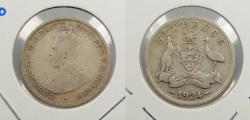 World Coins - AUSTRALIA: 1924 George V Sixpence