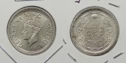 World Coins - INDIA: 1944-B Reverse B. 1/4 Rupee