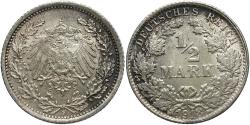 World Coins - GERMANY 1918-F 1/2 Mark
