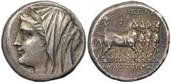 Ancient Coins - Sicily Syracuse Philistis, wife of Hieron II 275-215 B.C. 16 Litrae (Tetradrachm) Good VF