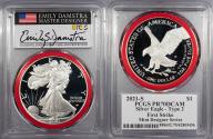 Us Coins - 2021-S Proof Silver Eagle 1 Dollar (Silver) Type 2; Mint Designer Series; First Strike PCGS PR-70 DCAM