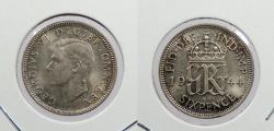 World Coins - GREAT BRITAIN: 1944 George VI Sixpence (6 pence)