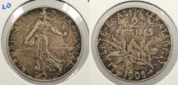 World Coins - FRANCE: 1908 2 Francs
