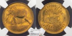 World Coins - BELGIAN CONGO Leopold III 1949 Franc NGC MS-65
