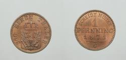 World Coins - GERMAN STATES: Prussia 1871-C Pfennig