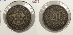 World Coins - SWITZERLAND: 1859-B 20 Rappen