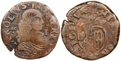 World Coins - ITALIAN STATES Naples Carlos (Charles) II of Spain 1679 Grano VF