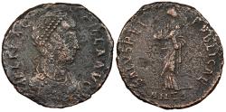 Ancient Coins - Aelia Flaccilla, wife of Theodosius I 379-386 A.D. AE2 Antioch Mint Near VF