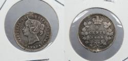 World Coins - CANADA: 1900-Oval '0' Victoria 5 Cents