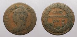 World Coins - FRANCE: L'an 8 (1799-1800)-BB 5 Centimes