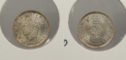 World Coins - MALAYA: 1945 George VI 5 Cents