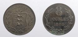 World Coins - GUERNSEY: 1885-H 8 Doubles