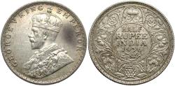 World Coins - INDIA 1936-b 1/2 Rupee