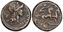 Ancient Coins - M. Cipius M.f. 115-114 B.C. Denarius Rome Mint Good VF