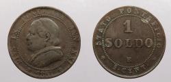 World Coins - ITALIAN STATES: Papal States 1867-R XXI Soldo