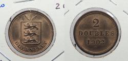 World Coins - GUERNSEY: 1902-H 2 Doubles