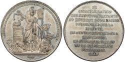 World Coins - FRANCE by Allen and Moore 1848 White Metal 45mm Medal EF