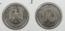 World Coins - GERMANY: Weimar Republic 1927-A 50 Pfennig