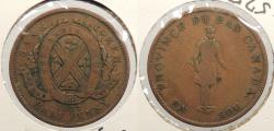 World Coins - CANADA Lower Canada 1837 Halfpenny (Sou) Token