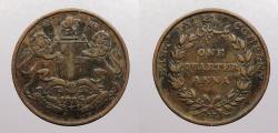 World Coins - INDIA: British Colonial East India Co. 1835 (c) 1/4 Anna